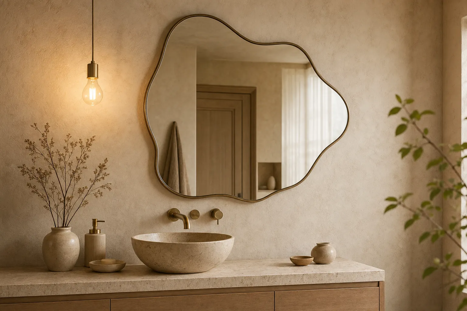 Espejo en ambiente de baño